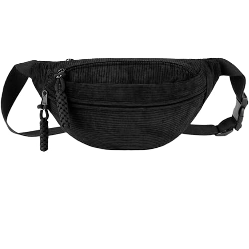 Bauchtasche Damen Klein, Bauchtasche Schwarz Damen Bauchtaschen Gürteltasche Modische Kleine Cord Verstellbarem Umhängetasche Praktische Sport Hüfttaschen Für Outdoor