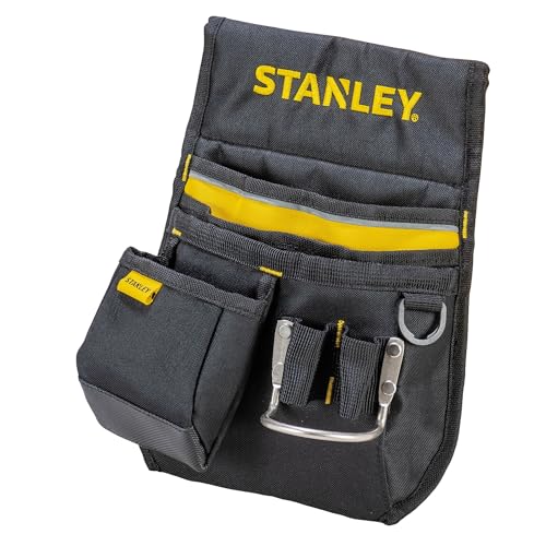 STANLEY Gürteltasche Werkzeuggürtel (24x6x15.5cm, 600 Denier Nylon, mit 2 Nageltaschen, 1 Hammerhalter und 1 Bandmaßtasche, leicht zugängliche Fächer)